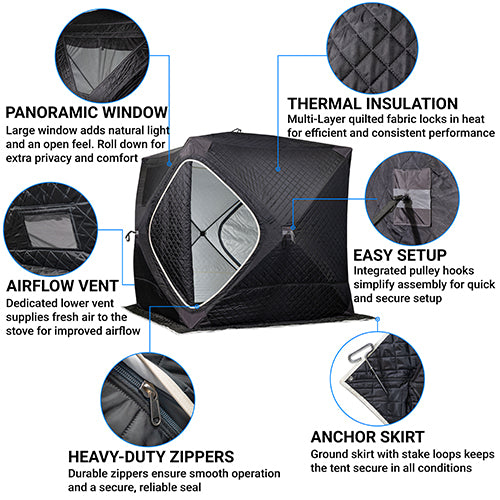 SaunaLife SaunaTrekker Portable Insulated Sauna Tent, Up to 4 Persons - 130181