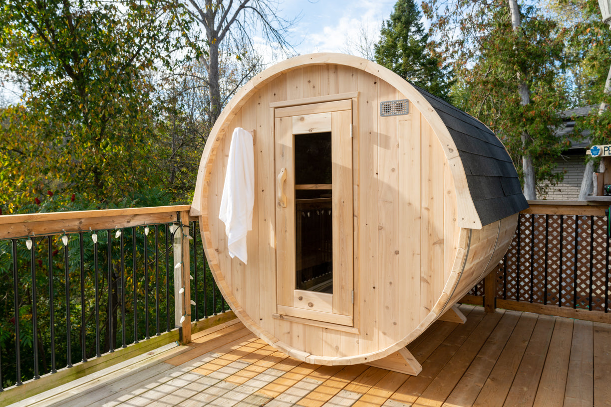 Dundalk Leisurecraft Canadian Timber Harmony Barrel Electric Sauna | 3 Persons CTC22E