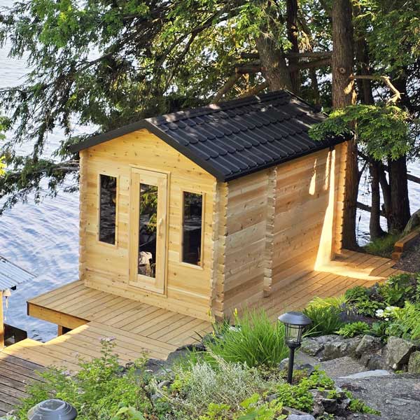 Dundalk Leisurecraft Canadian Timber Georgian Cabin Electric Sauna with Changeroom | 4 Persons CTC88CE