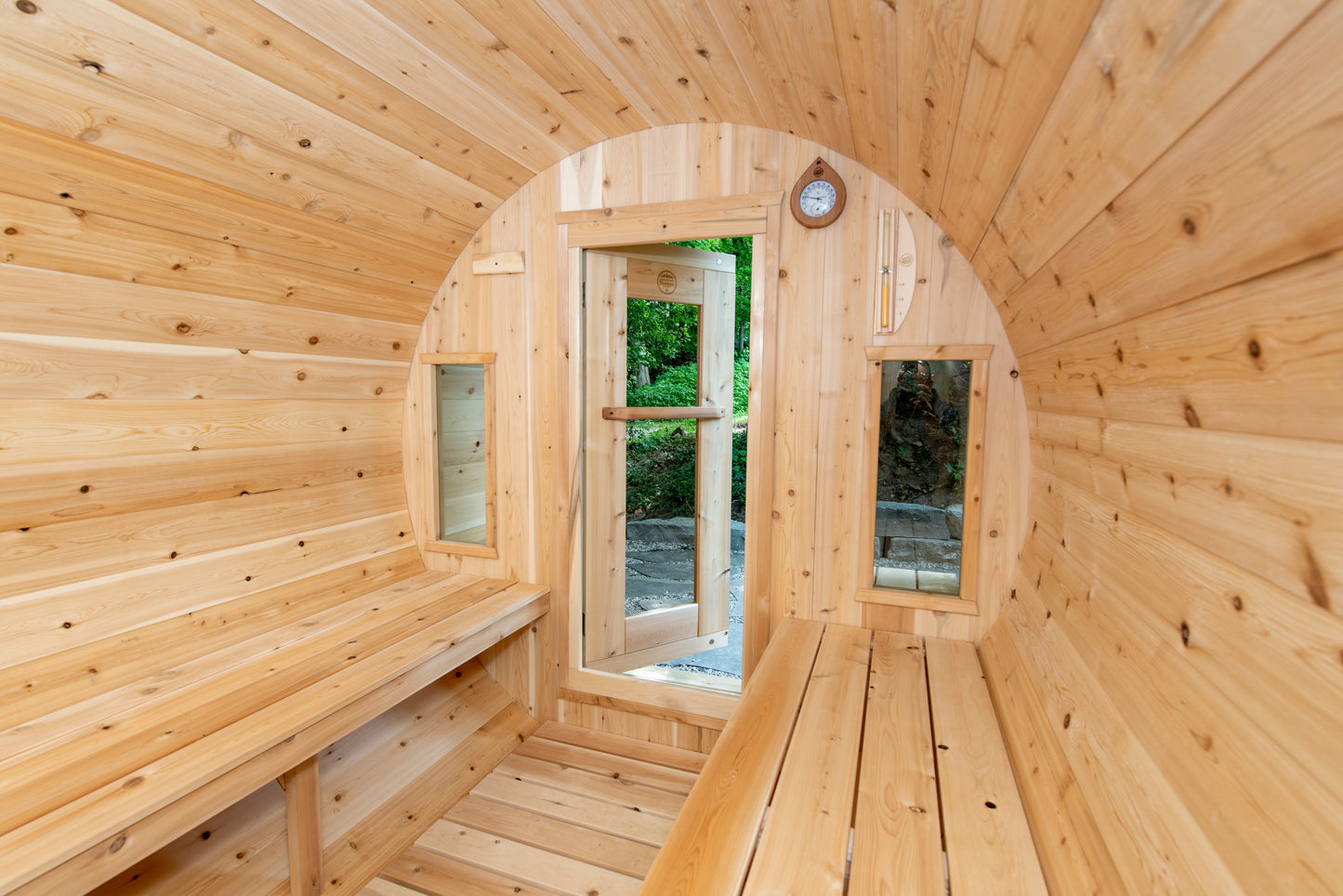 Dundalk Leisurecraft Canadian Timber Tranquility Barrel Electric Sauna | 4 Persons CTC2345E