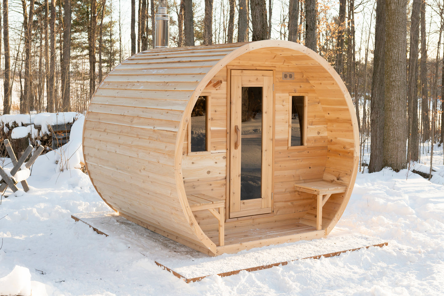 Dundalk Leisurecraft Canadian Timber Elation Wood Burning Sauna | 4 Persons CTC2424W