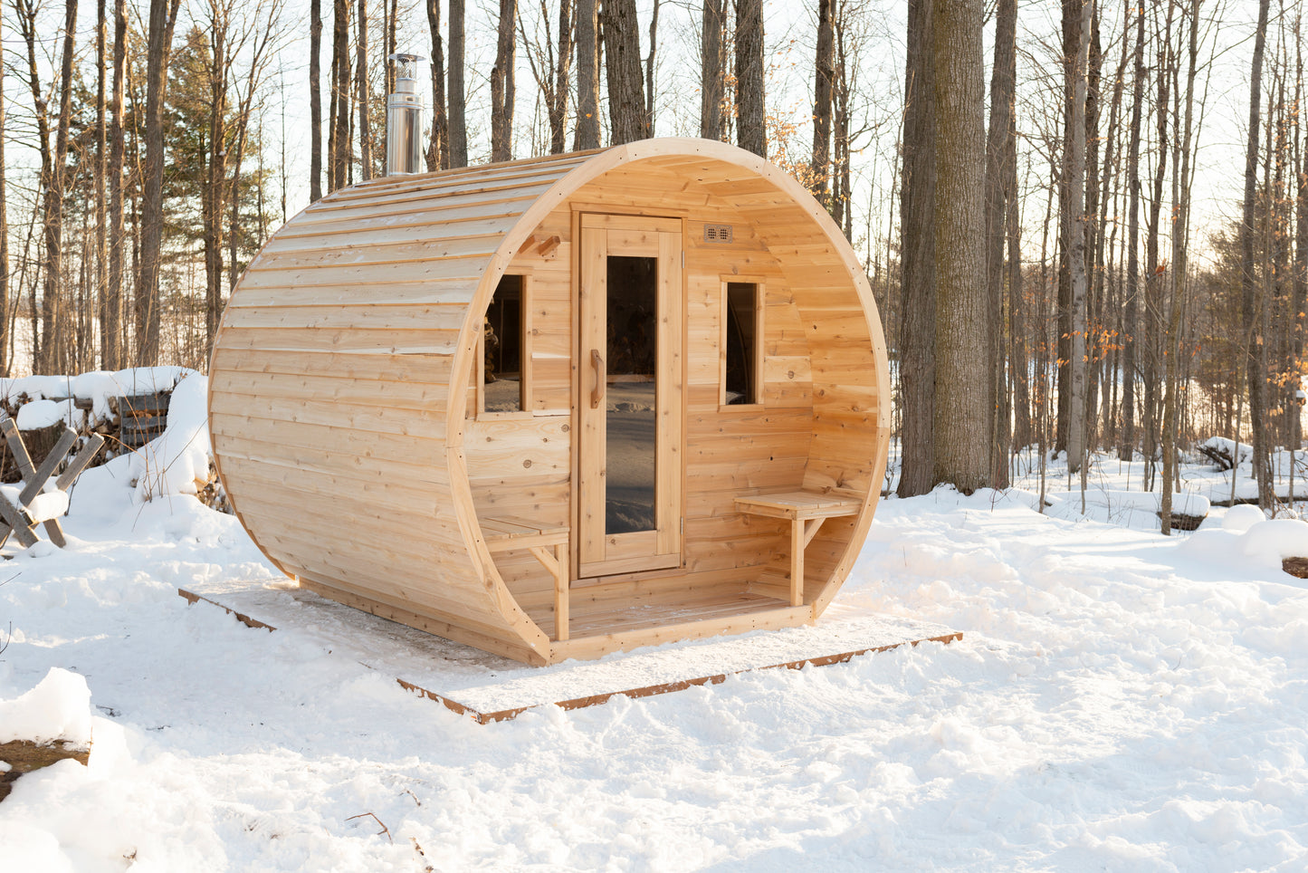 Dundalk Leisurecraft Canadian Timber Elation Wood Burning Sauna | 4 Persons CTC2424W