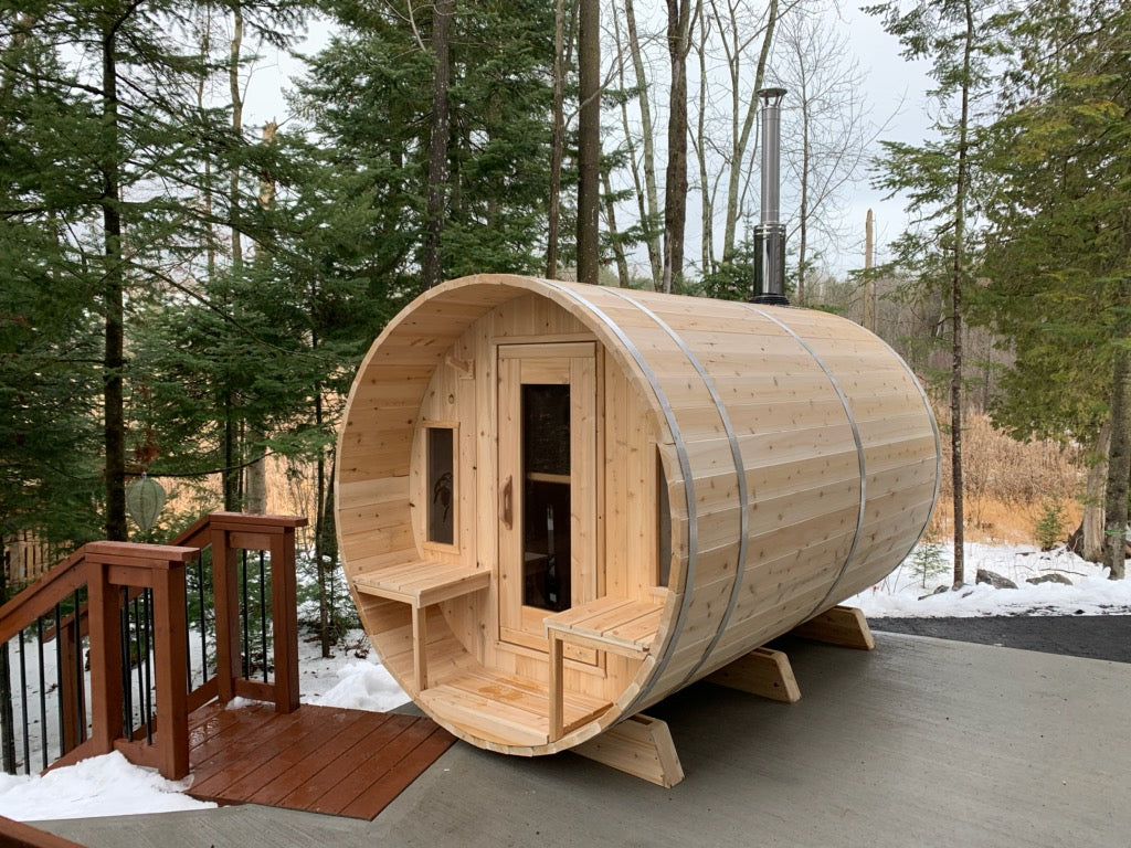 Dundalk Leisurecraft Canadian Timber Tranquility Barrel Wood Sauna | 4 Persons CTC2345W