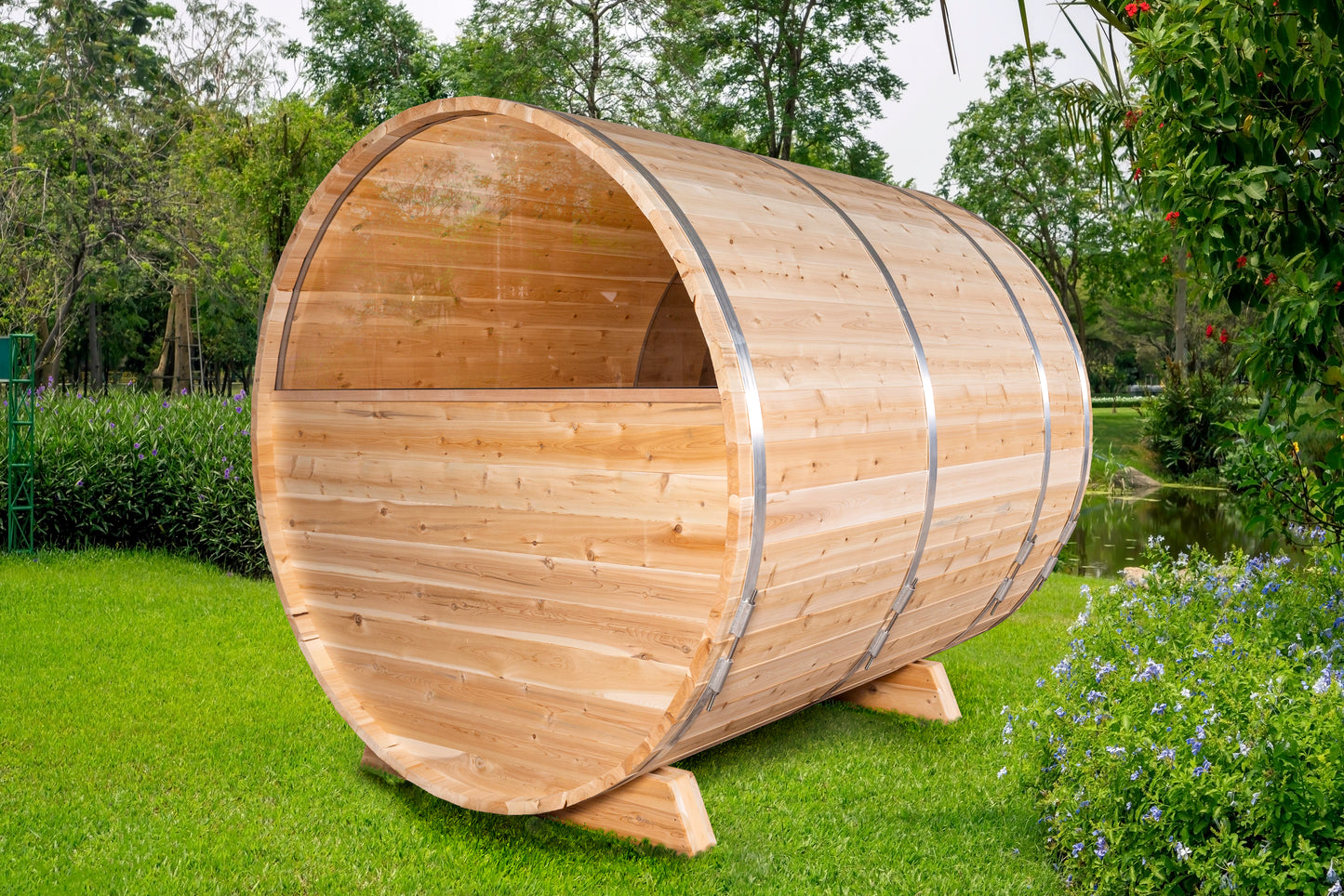 Dundalk Leisurecraft Canadian Timber Serenity MP Barrel Electric Sauna | 4 Persons CTC2245MPE