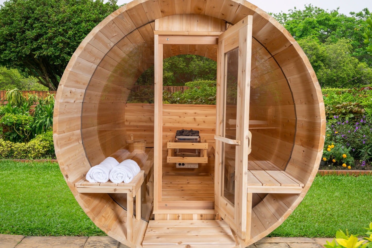 Dundalk Leisurecraft Canadian Timber Serenity MP Barrel Electric Sauna | 4 Persons CTC2245MPE
