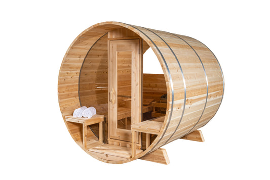 Dundalk Leisurecraft Canadian Timber Serenity MP Barrel Wood Sauna | 4 Persons CTC2245MPW