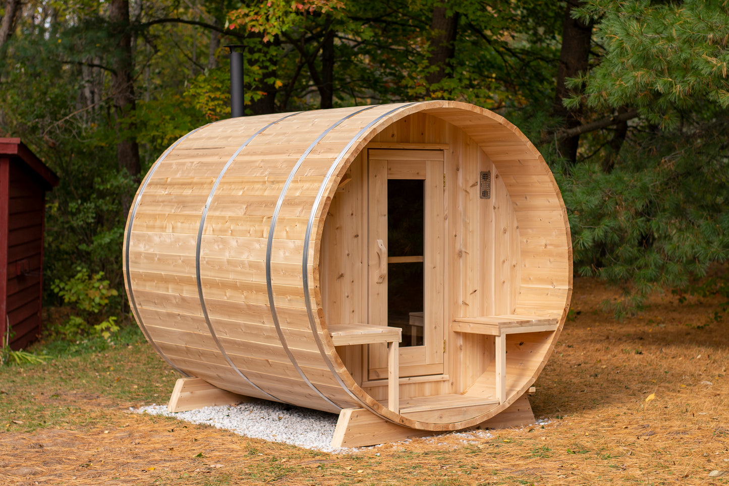 Dundalk Leisurecraft Canadian Timber Serenity Barrel Electric Sauna | 4 Persons CTC2245E