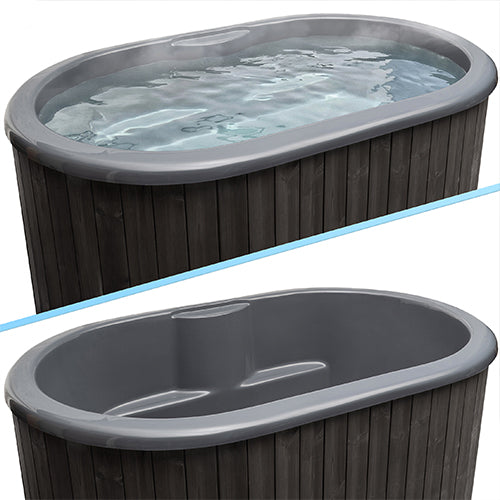 SaunaLife Model S2BC Package 2-Person Immersion Tub and Combination Water Chiller/Heater, Black - 130026