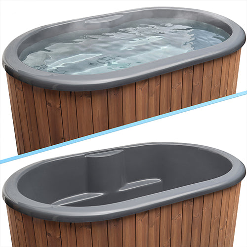SaunaLife Model S2NC Package 2-Person Immersion Tub and Combination Water Chiller/Heater, Natural - 130025