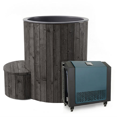 SaunaLife Model S1BC Package 1-Person Immersion Tub and Combination Water Chiller/Heater, Black - 130024