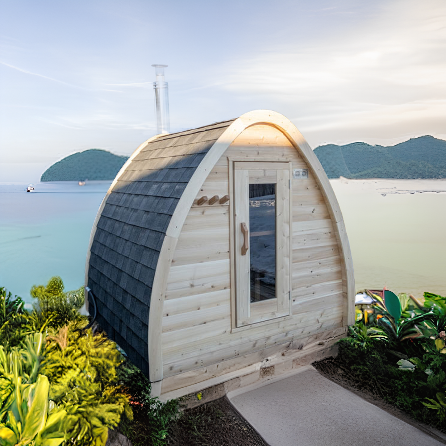 Dundalk Leisurecraft Canadian Timber MiniPOD Electric Sauna | 4 Persons CTC77ME